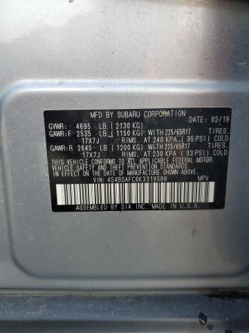 2019 SUBARU OUTBACK 2. 4S4BSAFC6K3319586