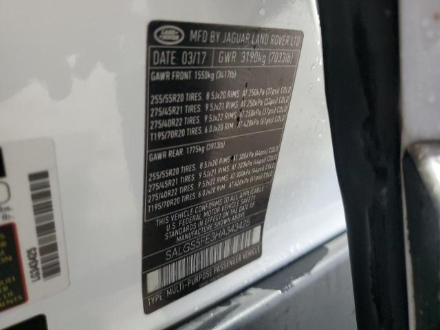 2017 LAND ROVER RANGE ROVE SALGS5FE3HA343425