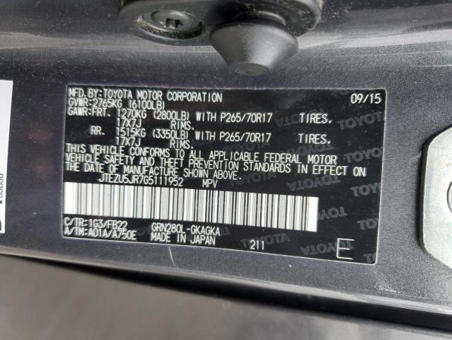 2016 TOYOTA 4RUNNER SR - JTEZU5JR7G5111952