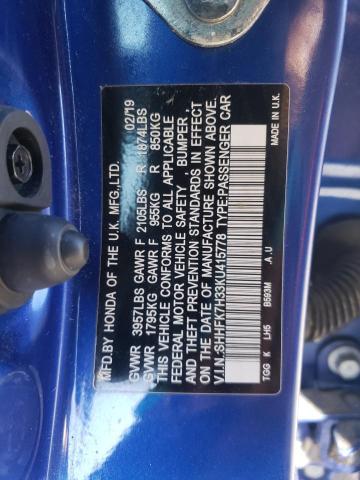 2019 HONDA CIVIC LX - SHHFK7H33KU415778