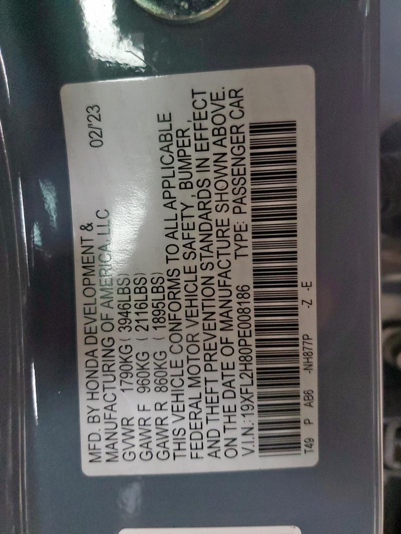 2023 HONDA CIVIC SPOR - 19XFL2H80PE008186