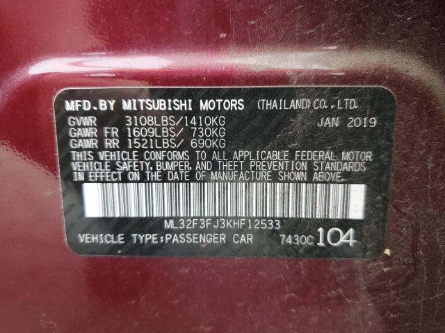 2019 MITSUBISHI MIRAGE G4 - ML32F3FJ3KHF12533