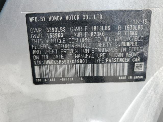 2016 HONDA FIT LX JHMGK5H59GX019801
