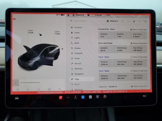 2022 TESLA MODEL Y - 7SAYGDEE9NF314154
