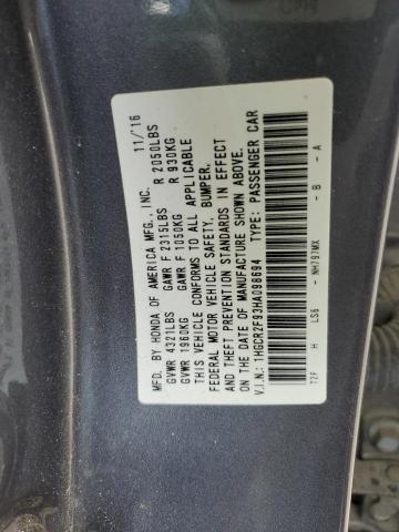 2017 HONDA ACCORD EXL - 1HGCR2F93HA098694
