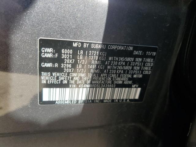 2020 SUBARU ASCENT TOU 4S4WMARD5L3439803