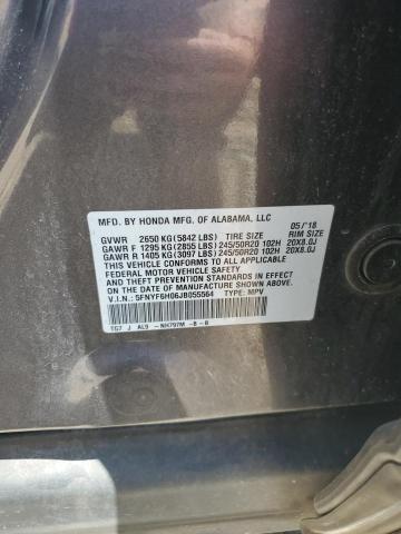 2018 HONDA PILOT ELIT - 5FNYF6H06JB055564