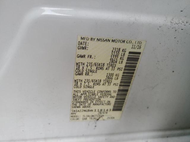2017 NISSAN MURANO S 5N1AZ2MG8HN118143