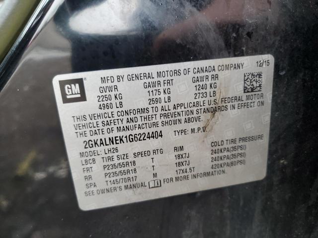 2016 GMC TERRAIN SL 2GKALNEK1G6224404