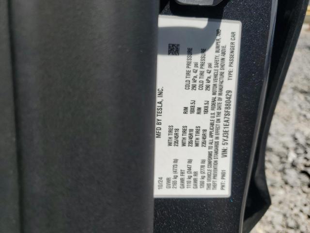 2025 TESLA MODEL 3 - 5YJ3E1EA7SF880429