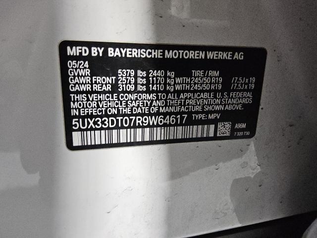 2024 BMW X4 XDRIVE3 5UX33DT07R9W64617