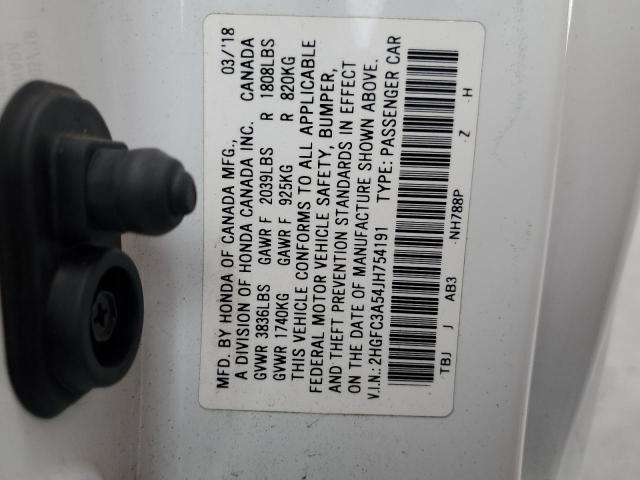 2018 HONDA CIVIC SI 2HGFC3A54JH754191