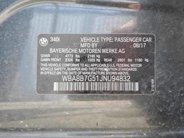 2018 BMW 340 XI WBA8B7G51JNU94832
