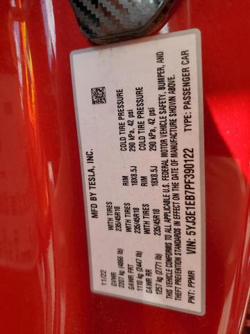 2023 TESLA MODEL 3 - 5YJ3E1EB7PF390122