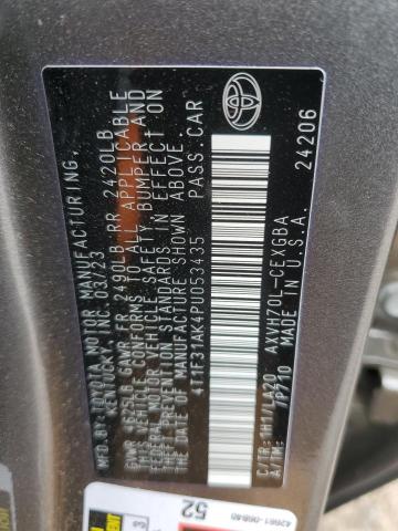 2023 TOYOTA CAMRY XLE 4T1F31AK4PU053435