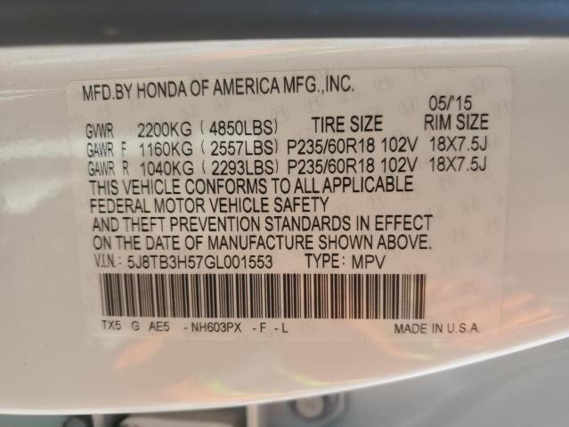 2016 ACURA RDX TECHNO 5J8TB3H57GL001553