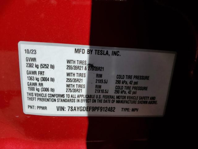 2023 TESLA MODEL Y - 7SAYGDEF9PF912482