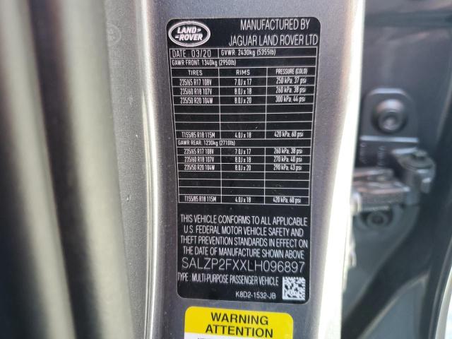 2020 LAND ROVER RANGE ROVER EVOQUE SE SALZP2FXXLH096897