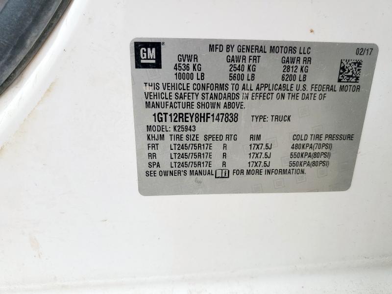 2017 GMC SIERRA K25 1GT12REY8HF147838