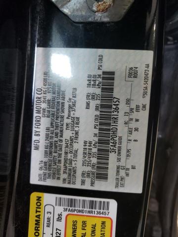 2017 FORD FUSION SE - 3FA6P0HD1HR136457