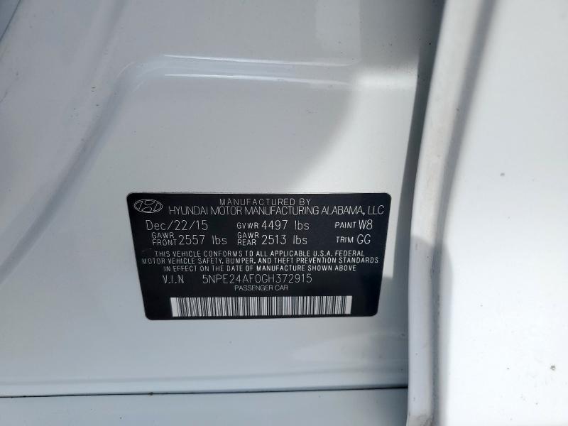 2016 HYUNDAI SONATA SE 5NPE24AF0GH372915