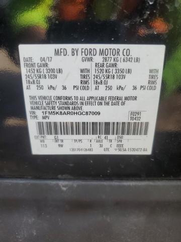 2017 FORD EXPLORER P - 1FM5K8AR0HGC87009