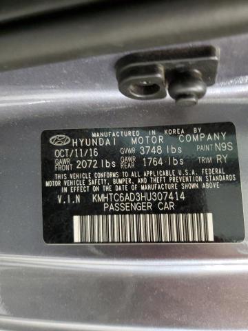 2017 HYUNDAI VELOSTER KMHTC6AD3HU307414