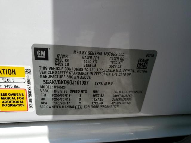 2016 BUICK ENCLAVE - 5GAKVBKD9GJ101937