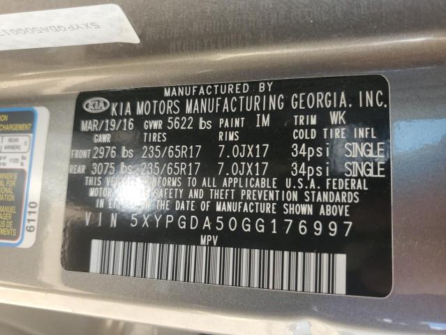 2016 KIA SORENTO LX - 5XYPGDA50GG176997