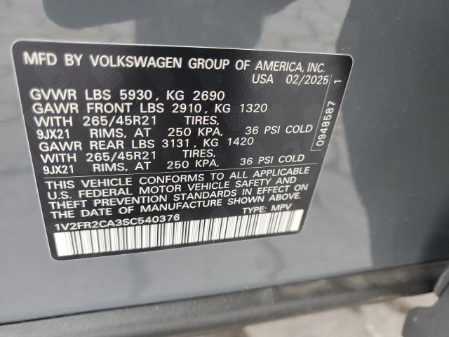 2025 VOLKSWAGEN ATLAS SEL 1V2FR2CA3SC540376