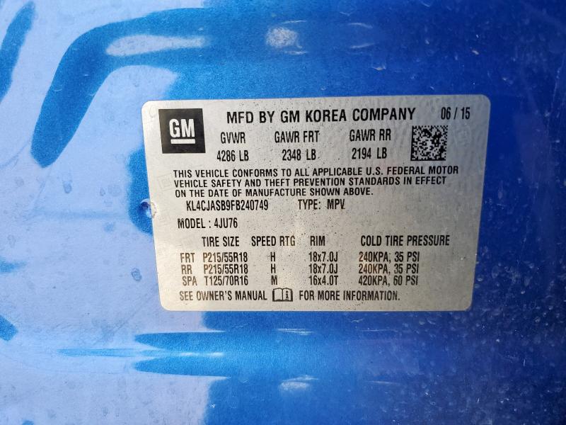2015 BUICK ENCORE - KL4CJASB9FB240749