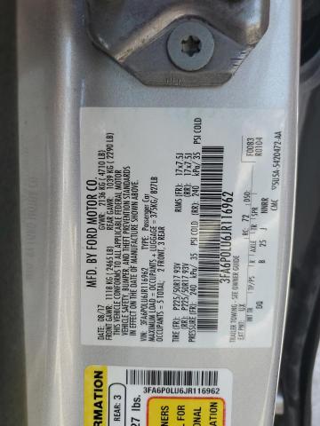 2018 FORD FUSION SE - 3FA6P0LU6JR116962