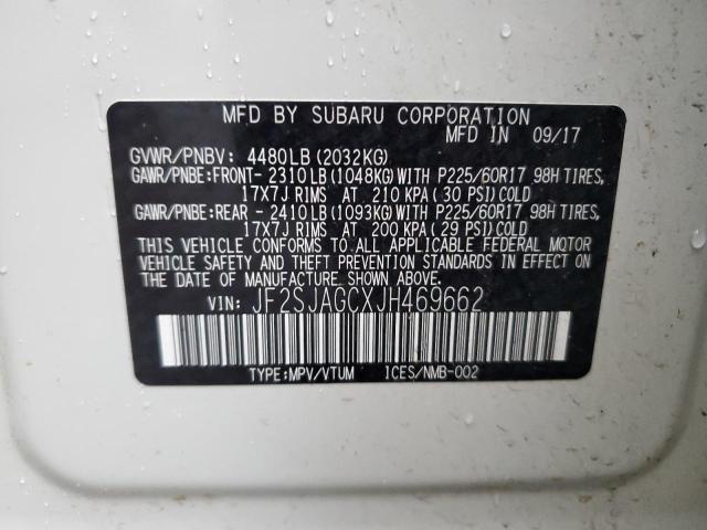 2018 SUBARU FORESTER 2 - JF2SJAGCXJH469662