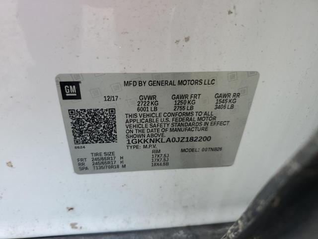 2018 GMC ACADIA SLE 1GKKNKLA0JZ182200