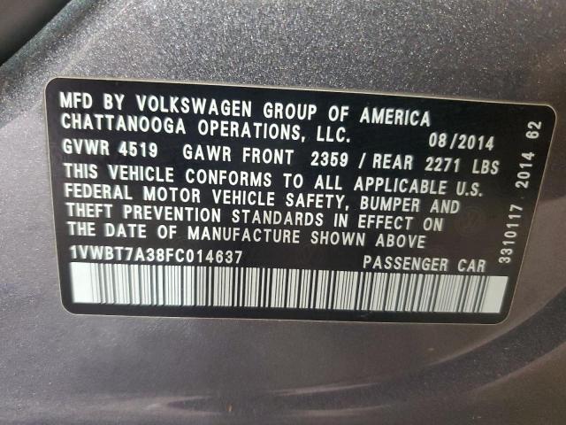 2015 VOLKSWAGEN PASSAT SE - 1VWBT7A38FC014637