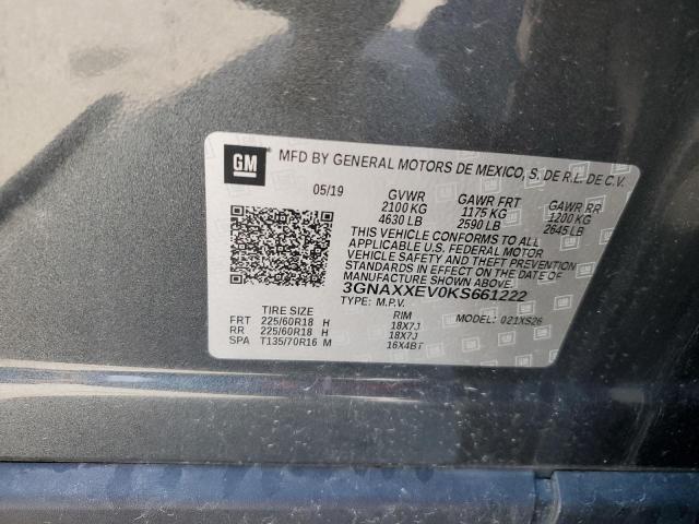 2019 CHEVROLET EQUINOX PR 3GNAXXEV0KS661222