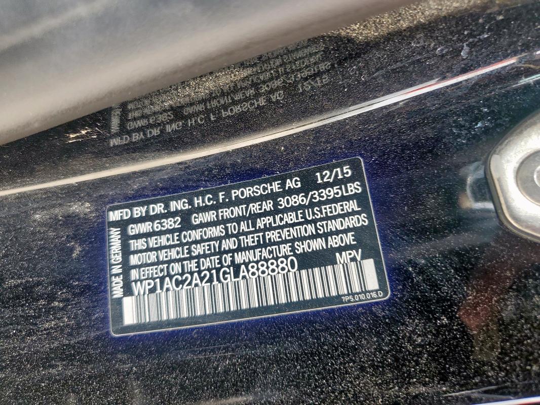 2016 PORSCHE CAYENNE TU - WP1AC2A21GLA88880
