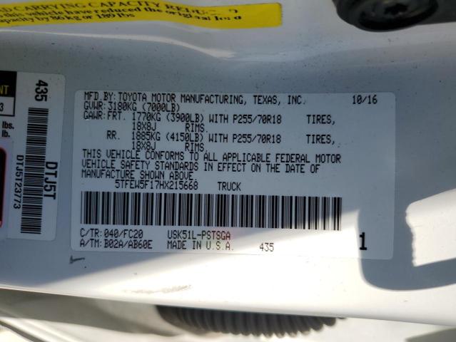 2017 TOYOTA TUNDRA CRE - 5TFEW5F17HX215668