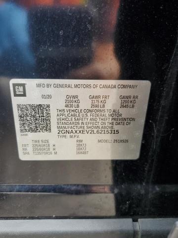 2020 CHEVROLET EQUINOX PR - 2GNAXXEV2L6215315