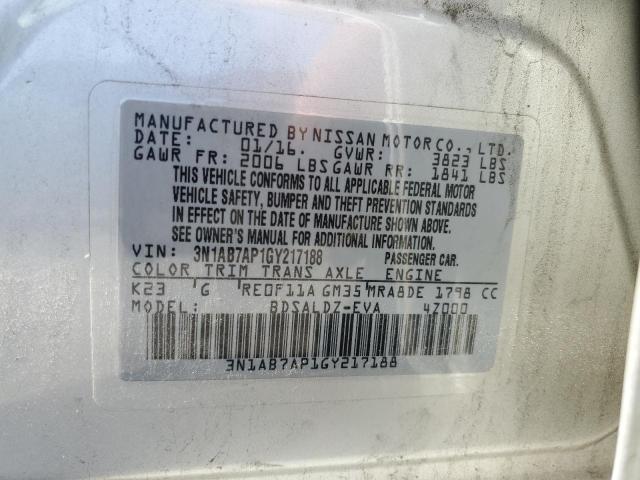2016 NISSAN SENTRA S - 3N1AB7AP1GY217188