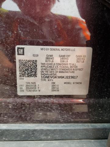 2019 CHEVROLET TRAVERSE L - 1GNEVGKW6KJ223617