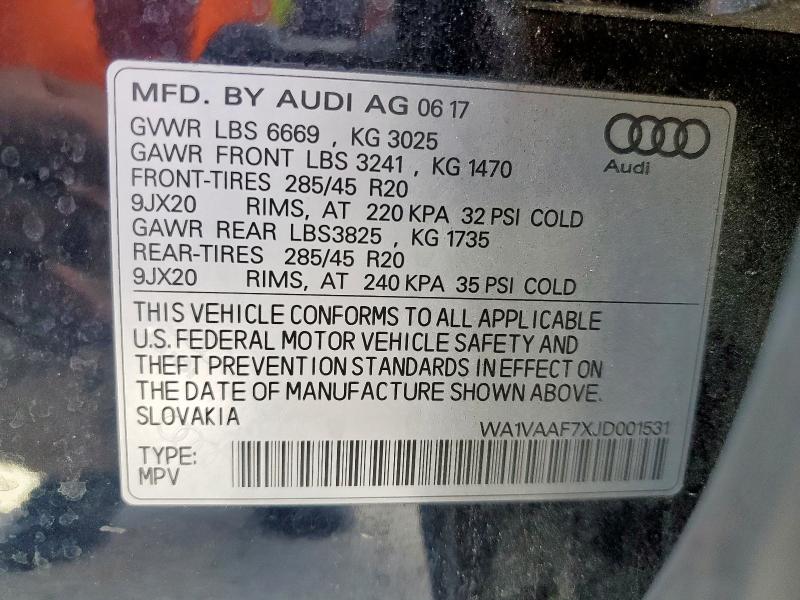 2018 AUDI Q7 PRESTIG - WA1VAAF7XJD001531