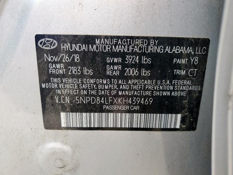 2019 HYUNDAI ELANTRA SE - 5NPD84LFXKH439469