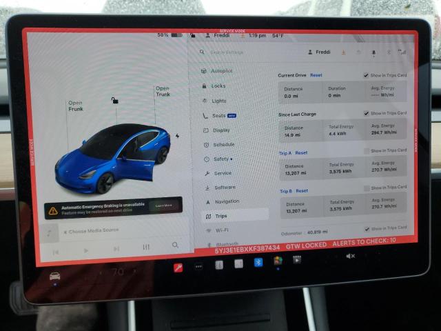 2019 TESLA MODEL 3 - 5YJ3E1EBXKF387434