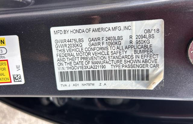 2018 HONDA ACCORD SPO - 1HGCV1E3XJA221190