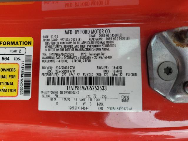 2016 FORD MUSTANG - 1FATP8EM7G5253533