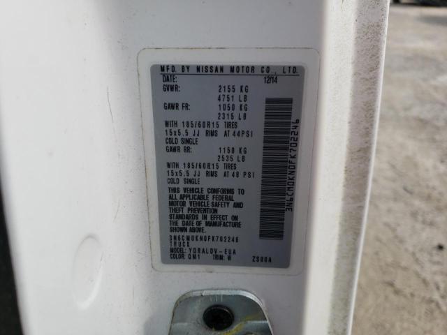 2015 NISSAN NV 3N6CM0KN0FK702246