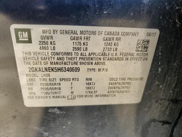 2017 GMC TERRAIN SL 2GKALNEK5H6340609