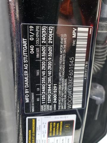 2019 MERCEDES-BENZ GLC COUPE WDC0J4KB3KF601545