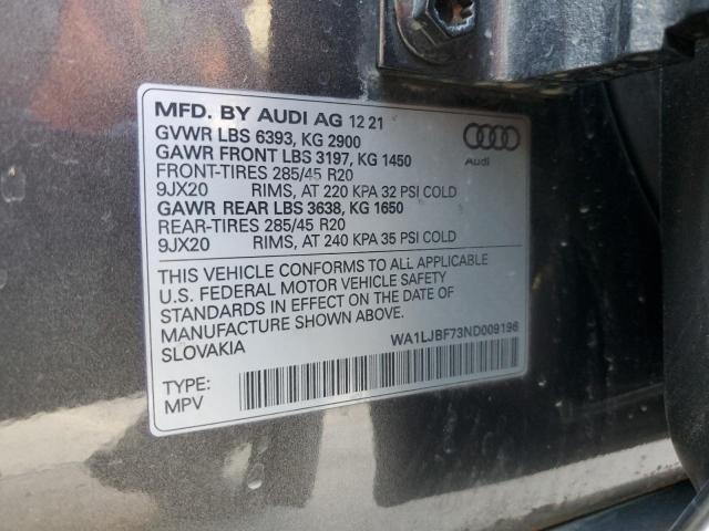2022 AUDI Q7 PREMIUM - WA1LJBF73ND009196